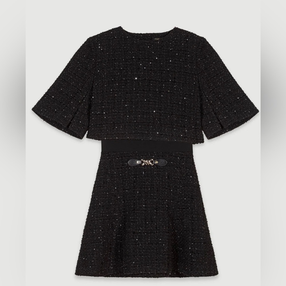 MAJE- Tweed 2-in-1 short dress